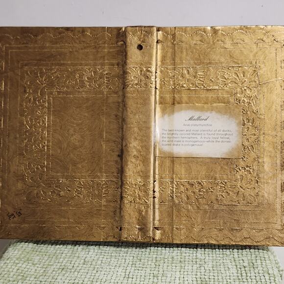 VTG Mallard Duck 3D Open Book Wall Art Gold Finish by Ellen Watkins 12x10 - Picture 7 of 13